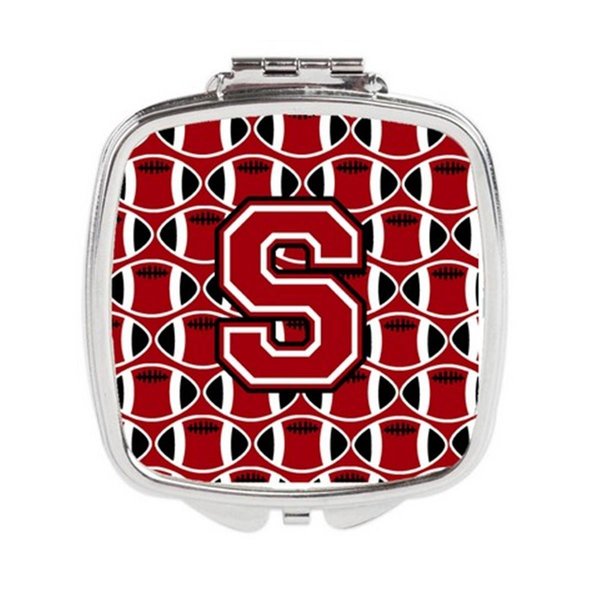 Carolines Treasures Letter S Football Red, Black and White Compact Mirror CJ1073-SSCM